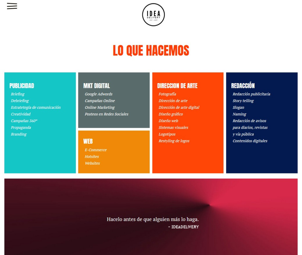 SITIO WEB PARA AGENCIA DE PUBLICIDAD